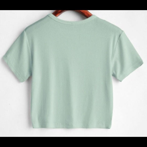 Zaful Plain Cropped Tee - Picture 2 of 4